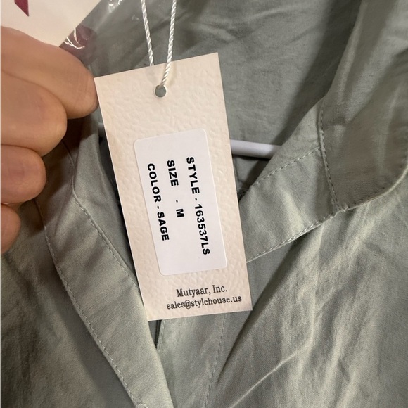 sim & Sam Sage Green Button Down Shirt - Picture 4 of 7